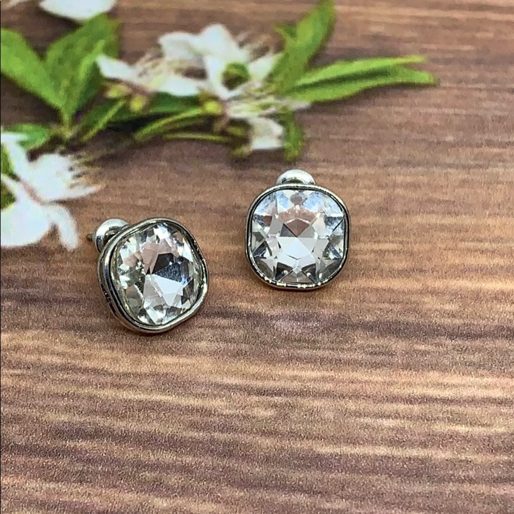 Clear Rhinestone Stud Earrings